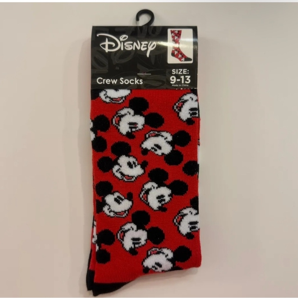 Disney Mickey Mouse Crew Socks Set -2 pairs NWT - Picture 3 of 4